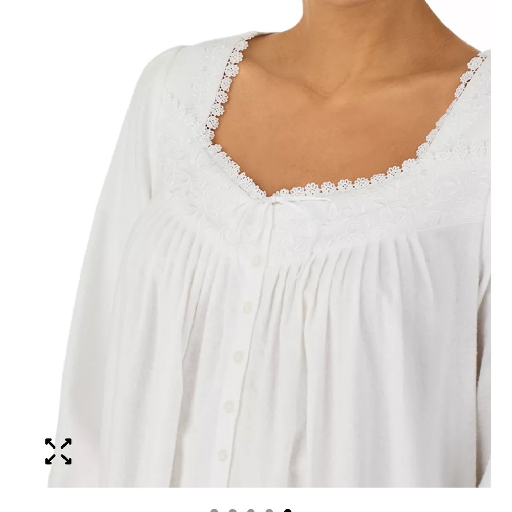 Eileen West NWOT Women's White Long Sleeve Nightgown - Picture 4 of 11